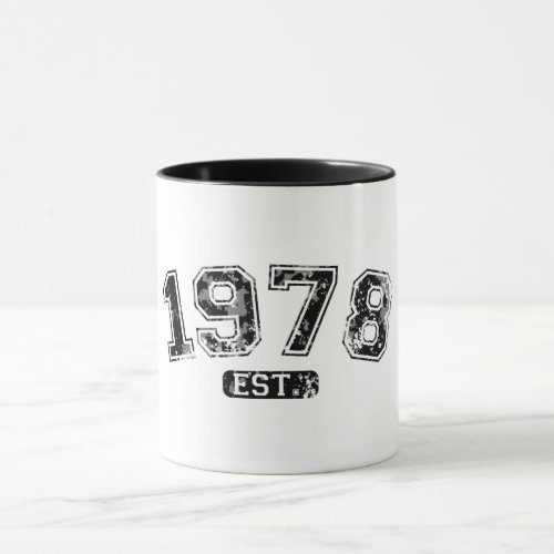 Vintage Retro 1978 Grunge Est Established Graphic Mug