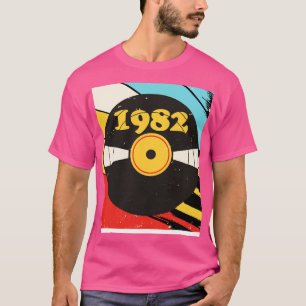 Vintage Retro 1982 Birthday Shirt Vinyl Music