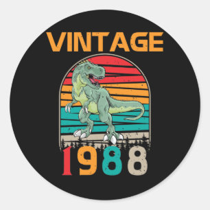 Vintage Retro 1988 Birthday Classic Round Sticker