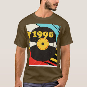 Vintage Retro 1990 Birthday Shirt Vinyl Music