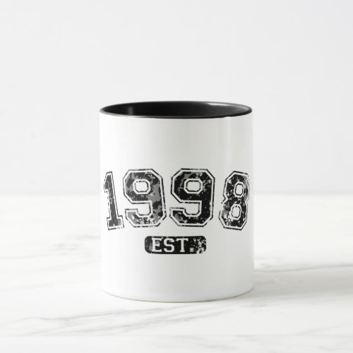 Vintage Retro 1998 Grunge Est Established Graphic Mug