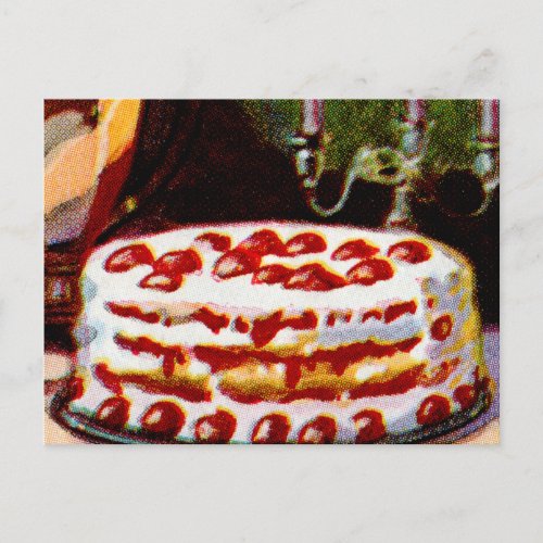 Vintage Retro 20s Baking Cookbook Art Shortcake Postcard