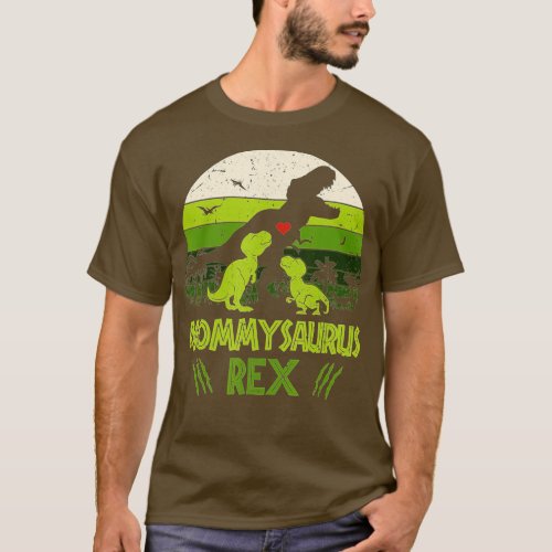 Vintage Retro 2 Kids Mommysaurus Dinosaur Lover Gi T_Shirt
