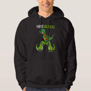 Vintage Retro 2 Kids Ninisaurus Dinosaur Hoodie
