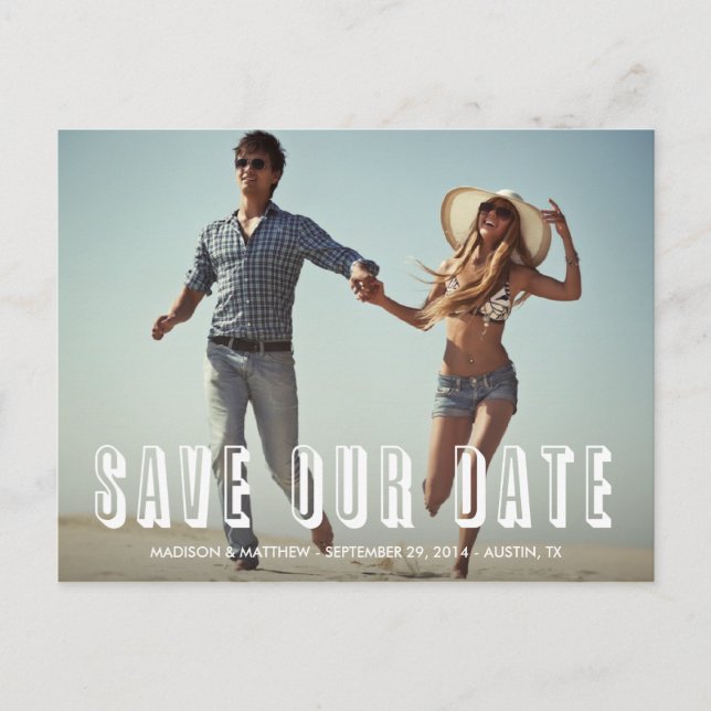Vintage Retro 2 | Save the Date Postcard (Front)