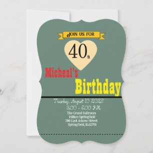 Vintage Retro 40th Birthday Announcement Persona