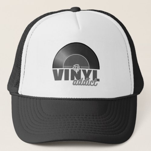 Vintage Retro 45 RPM Record Vinyl Addict Trucker Hat