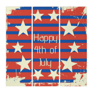 Vintage Retro 4th of July Triptych