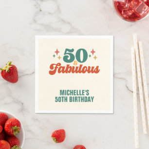 Vintage Retro 50 And Fabulous Birthday Napkins