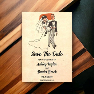 Vintage Retro 50s Comic Book Wedding Save the Date