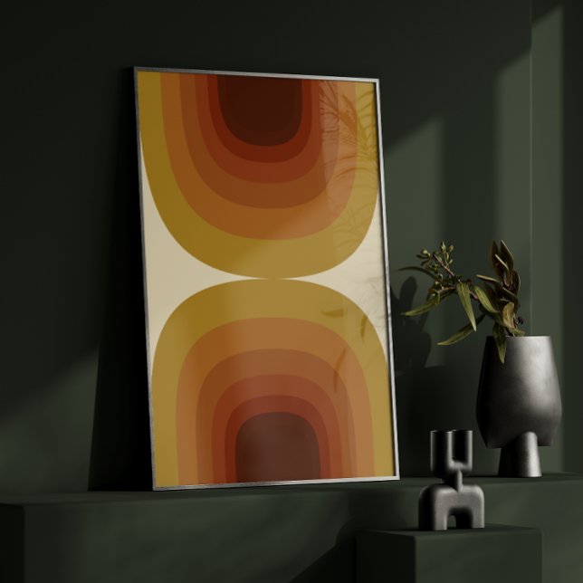 Vintage Retro 70s Earthy Geometric Rainbow Modern Poster (Creator Uploaded)