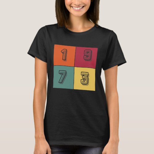 Vintage Retro 70s Style 1973 T_Shirt