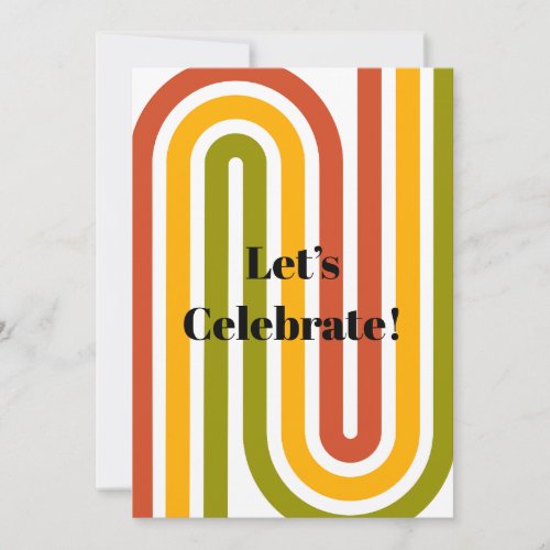 Vintage, retro, 70s style invitation