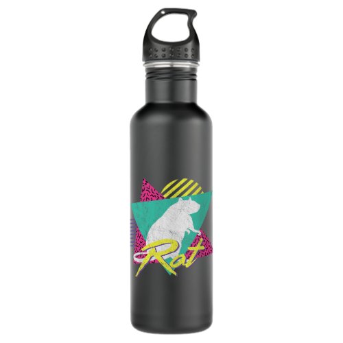 Vintage Retro 80s Or 90s Cool Rat Stainless Steel Water Bottle