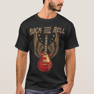 Vintage Retro 80S Rock And Roll Guitar Rock Music T-Shirt