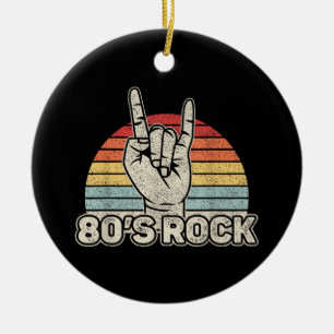 Vintage Retro 80's Rock Band Ceramic Ornament