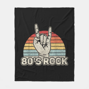 Vintage Retro 80's Rock Band Fleece Blanket
