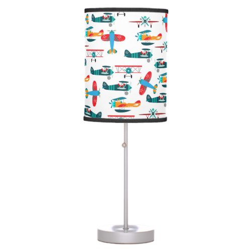 vintage retro airplane pattern table lamp