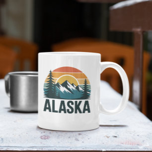 Vintage Retro Alaska Sunset Outdoor Adventure Coffee Mug