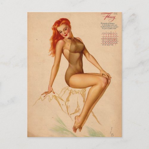 Vintage Retro Alberto Vargas Pin Up Girl Postcard
