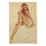 Vintage Retro Alberto Vargas Redhead Pin Up Girl Kitchen Towel