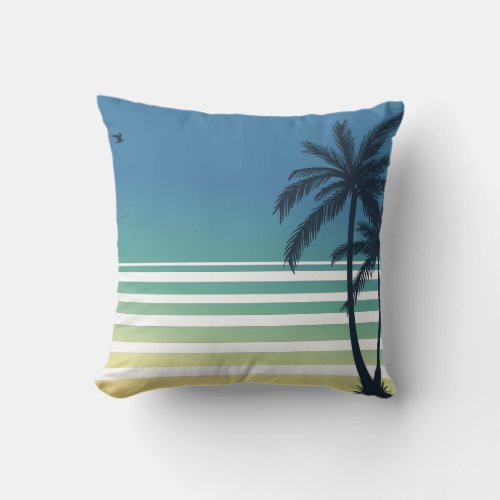 Vintage Retro Aloha Hawaiian Beach Vacation Hawaii Throw Pillow