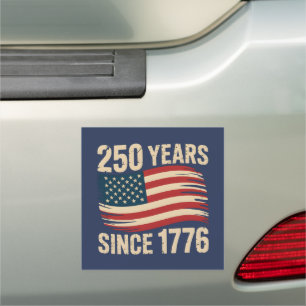 Vintage Retro America Flag 250 Years Since 1776 Car Magnet