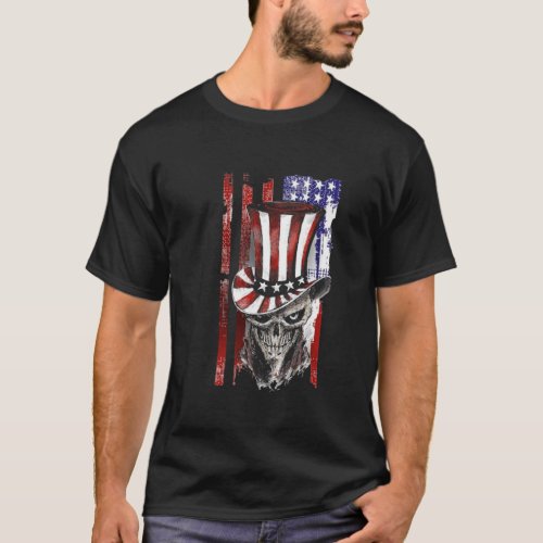 Vintage retro American flag skull patriotic  T_Shirt