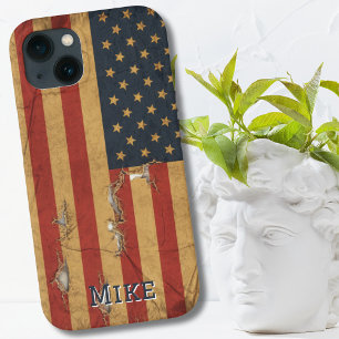 Vintage Retro American Flag,USA,Patriotic iPhone 13 Case