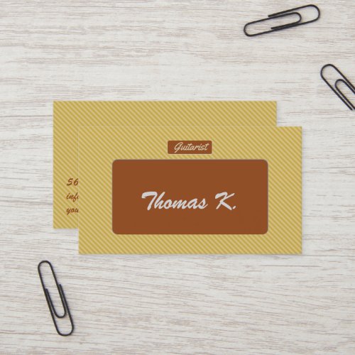 Vintage retro amp guitar teacher business card