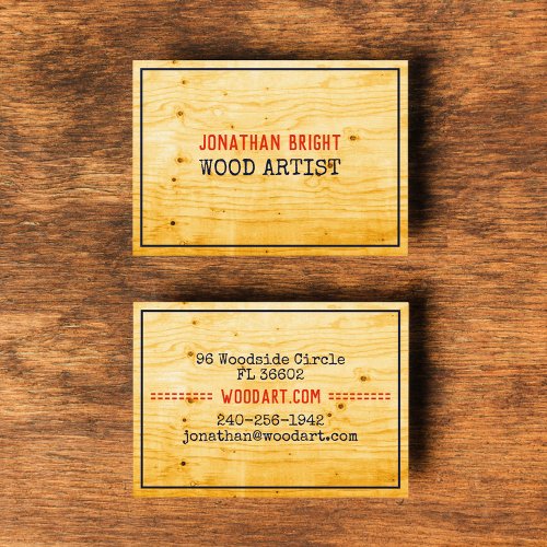 Vintage retro and elegant woodworker or carpenter business card