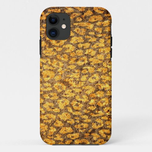 Vintage Retro Animal print fur of leopard iPhone 11 Case