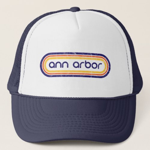 Vintage Retro Ann Arbor Trucker Hat