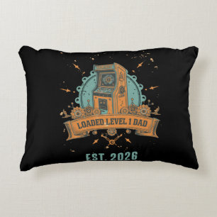 Vintage Retro Arcade Level 1 Dad Custom Year Gift Accent Pillow