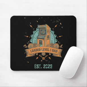Vintage Retro Arcade Level 1 Dad Custom Year Gift Mouse Pad