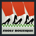Vintage Retro Art Deco Women Shoes Pumps Custom Poster<br><div class="desc">Tres Chic Ladies in Red Pants Black Shoes Pumps Art Nouveau Design Designer Women Fashion Boutique Custom Text Wall Art. Make it uniquely YOURS! To change the text, use the personalize option. For more extensive text changes such as changes to the font, font color, or text layout, choose the customize...</div>