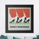 Vintage Retro Art Deco Women Shoes Pumps Custom Poster<br><div class="desc">Tres Chic Ladies in Red Pants Black Shoes Pumps Art Nouveau Design Designer Women Fashion Boutique Custom Text Wall Art. Make it uniquely YOURS! To change the text, use the personalize option. For more extensive text changes such as changes to the font, font color, or text layout, choose the customize...</div>