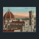 Vintage Retro Art Florence Italy Italia Cathedral Postcard<br><div class="desc">Vintage Retro Art Florence Italy Cathedral Cattedrale Duomo Santa Maria del Fiore,  vintage, travel, italy, italian, retro, florence, firenze, cathedral, vintage travel, retro travel, vintage florence, vintage firenze, il duomo firenze, florence cathedral, vintage italian, vintage italy florence</div>