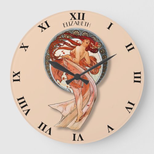 Vintage Retro Art Nouveau Beautiful Dancing Large Clock