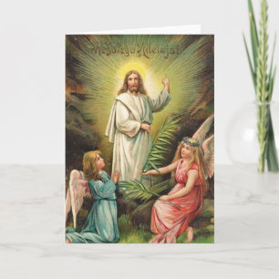 Vintage Retro Art Polish Easter Wesołego Alleluja! Holiday Card