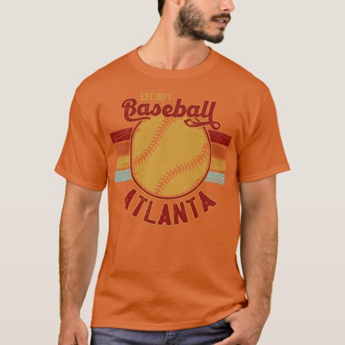 Vintage Retro Atlanta Baseball Est 1871 Baseball L T_Shirt