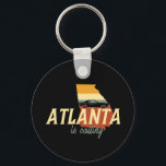 Vintage Retro Atlanta Georgia USA City Map Keychain<br><div class="desc">Vintage and retro style Atlanta Georgia city merchandise for those living in this town, GA native, proud citizen and resident of this special place called home. Cool merchandise with seventies vibe. Perfect souvenir for tourist on vacation, travelling in the US. Great gift for those born in United States of America,...</div>
