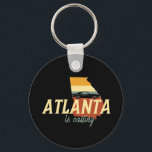 Vintage Retro Atlanta Georgia USA City Map Keychain<br><div class="desc">Vintage and retro style Atlanta Georgia city merchandise for those living in this town, GA native, proud citizen and resident of this special place called home. Cool merchandise with seventies vibe. Perfect souvenir for tourist on vacation, travelling in the US. Great gift for those born in United States of America,...</div>