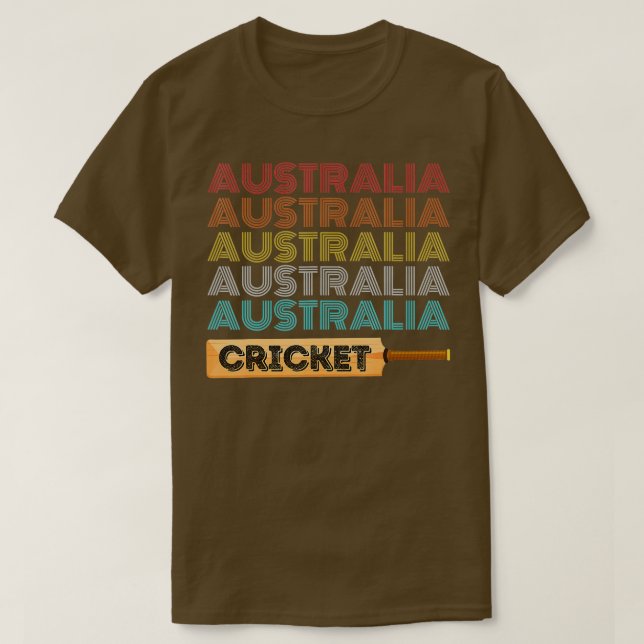 Vintage Retro Australia Cricket  T-Shirt (Design Front)