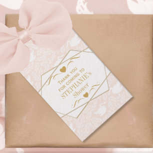 Vintage Retro Baby Girl Swan Pattern Baby Shower Gift Tags