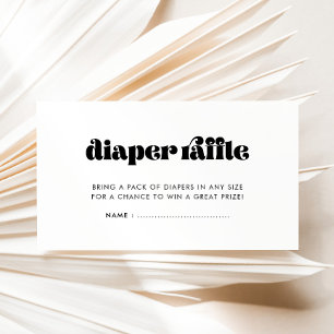 Vintage Retro Baby Shower Diaper Raffle Card