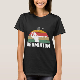Vintage Retro Badminton Shuttle Player  T-Shirt
