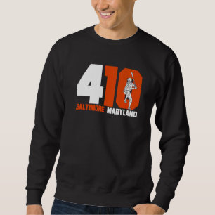Vintage Retro Baltimore 410 Area Code Baseball Cla Sweatshirt