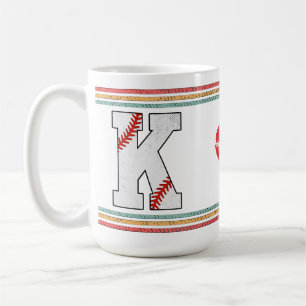 Vintage Retro Baseball Letter K Design Coffee Mug