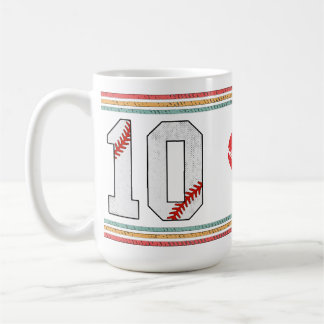 Vintage Retro Baseball Number 10 Design Coffee Mug